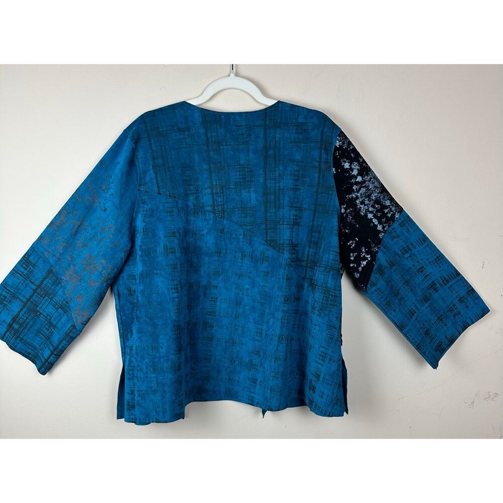 Lemon Grass Patchwork Lagenlook Open Front Jacket… - image 4